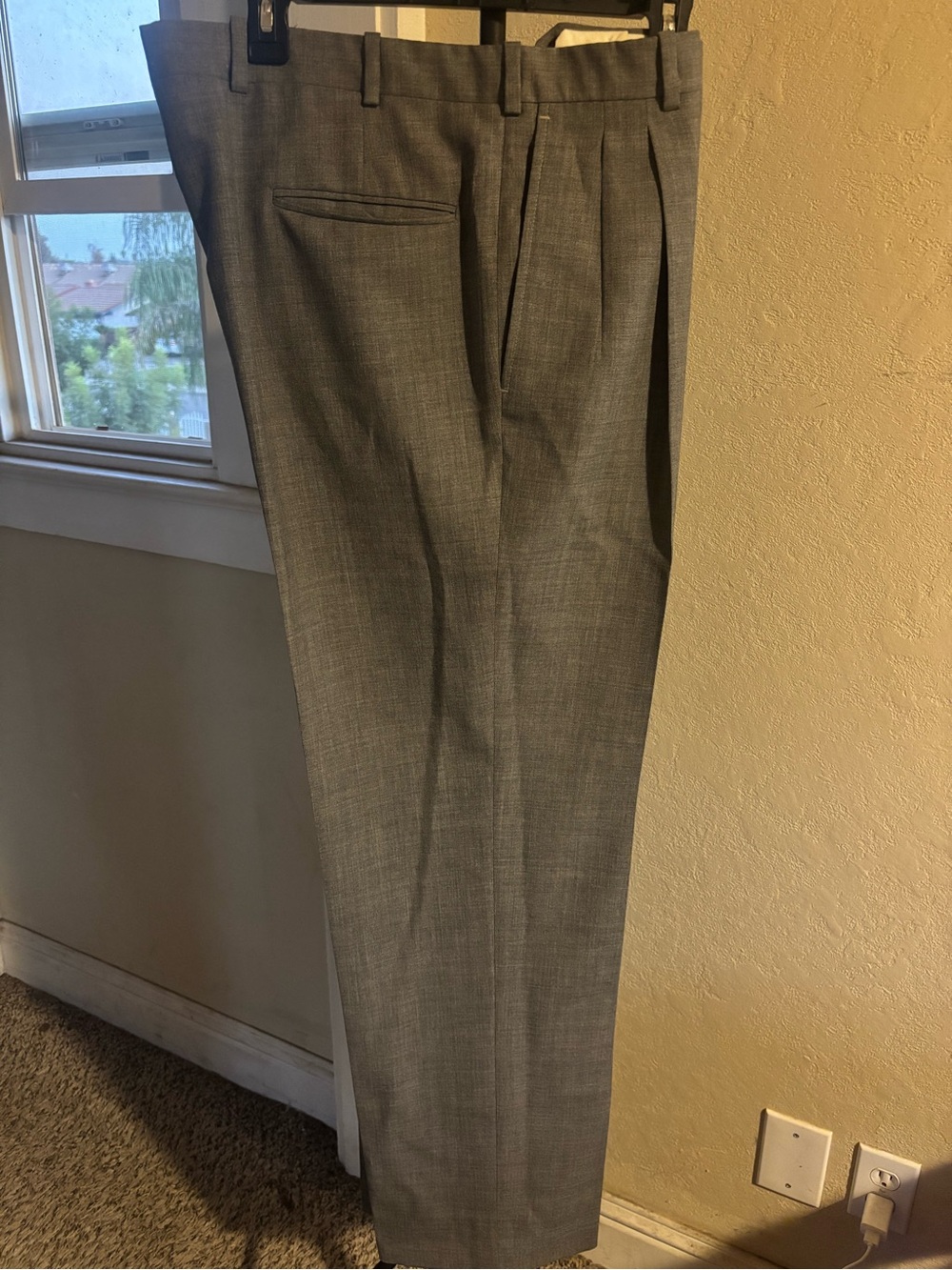 Nordstrom by Clifford Men's Gray Pleated Dress Pants